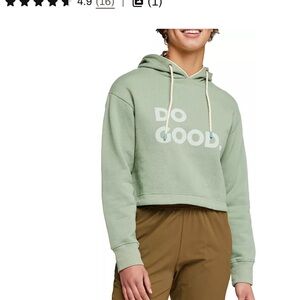 cotopaxi Sage Green "DO GOOD." Cropped Hoodie Sweater